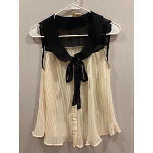 Black and Cream Bow Top!